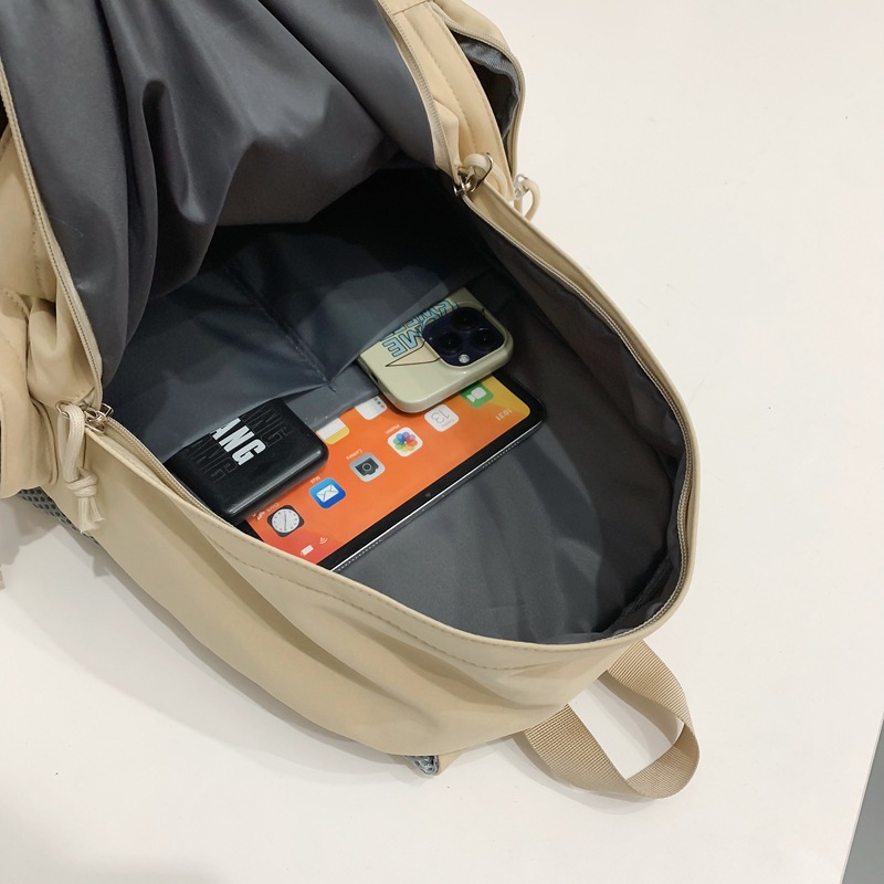 Venta al por mayor transfronteriza 2024 nueva mochila coreana para estudiantes de secundaria y preparatoria del campus, mochila doble de gran capacidad simple de nailon