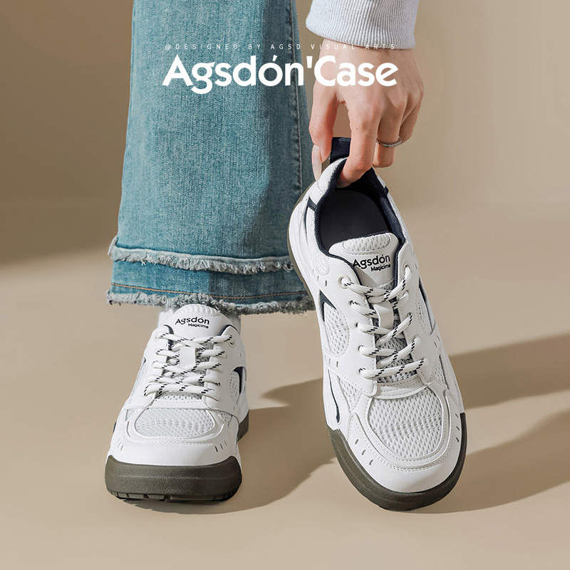 Augustion zapatos blancos de suela gruesa mujer 2025 nueva malla de verano casual zapatillas ligeras zapatillas deportivas básicas