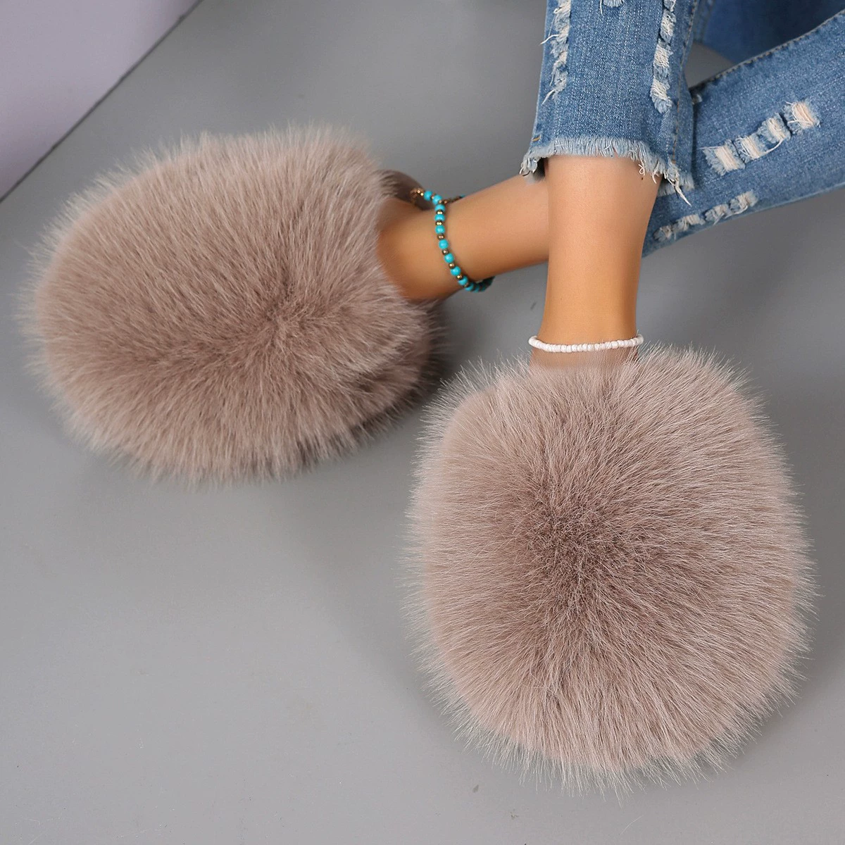 (Cross-border trading), winter keep warm multicoloured slippers, plus size, adds volume, soft sole