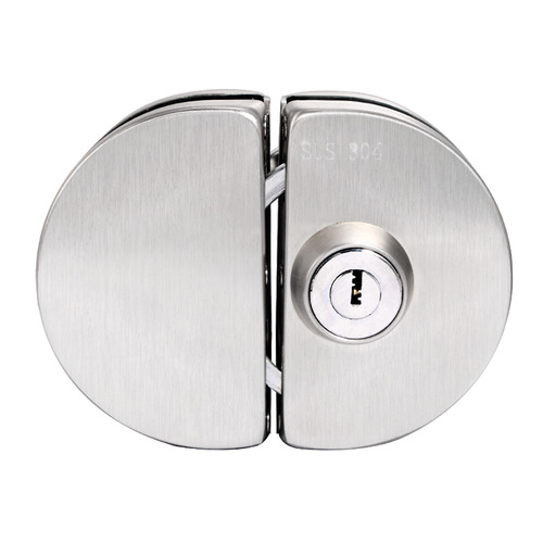 Glass door lock push-pull glass lock double door hole-free stainless steel shop central lock single door double door lock