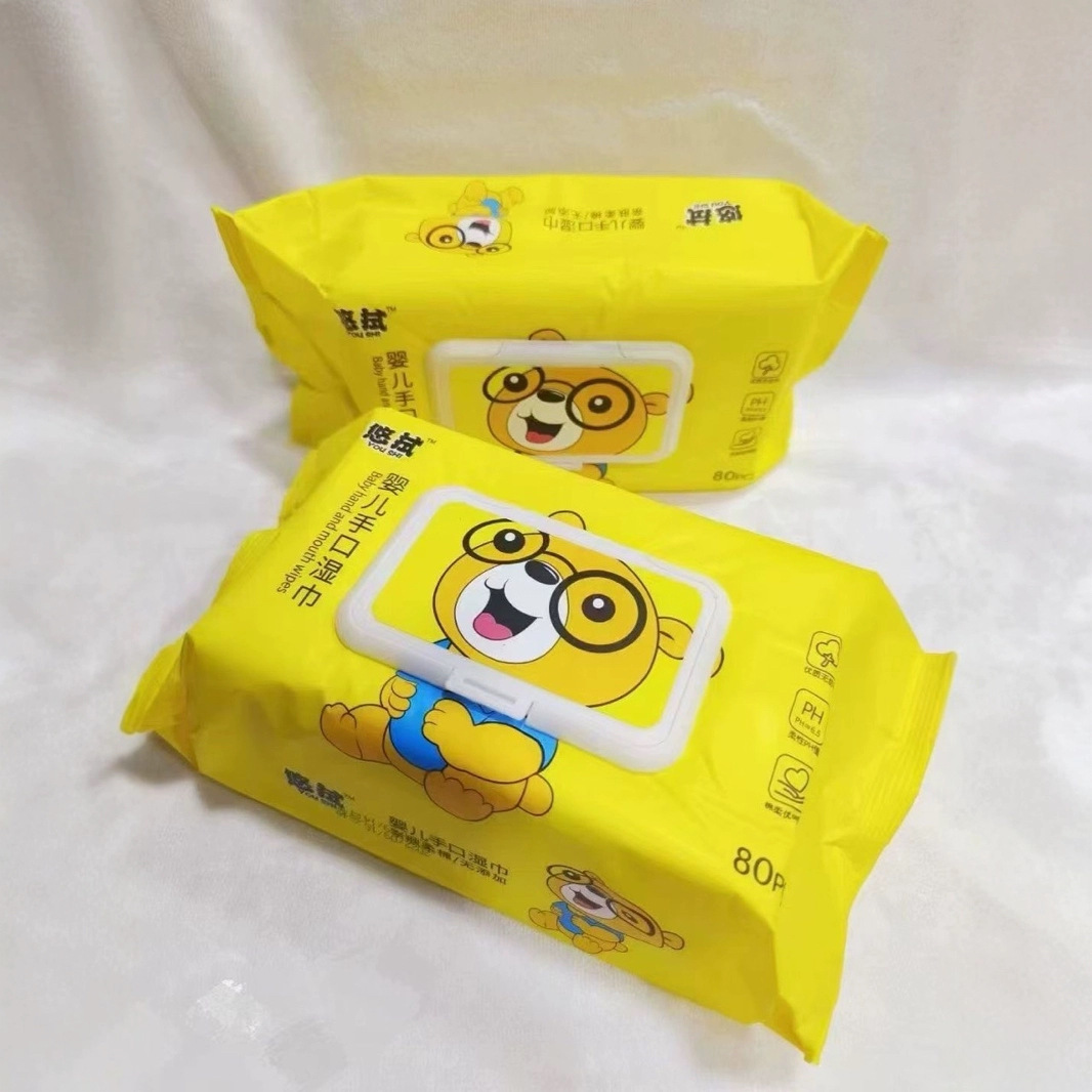 Youshi Baby Hand and Mouth Wipes 80 Pumps Large Capacity Wet Wipes Newborn Disposable Hand and Mouth Wipes Manufacturer Wholesale