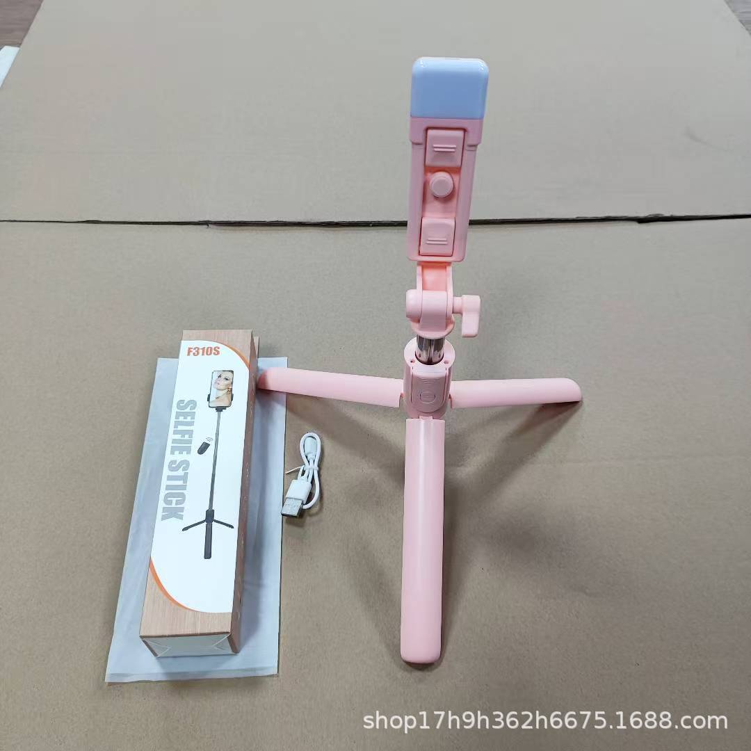 Palo Selfie Extensible con Trípode de ABS con Bluetooth y Luz para Exteriores
