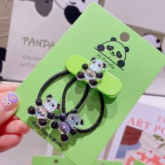 HD2120A04 Green Green Grassland Panda Party Elastic Hair Tie Girl Cute Hair Band Korean Style Ins Niche Hair Clip