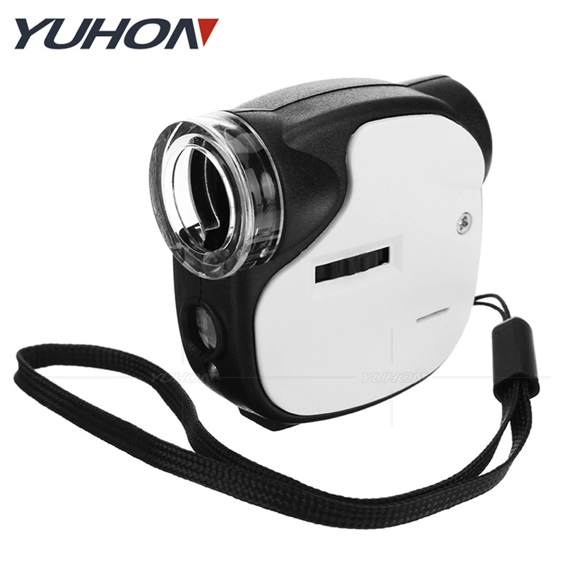 Портативный 55-кратный МИКРОСКОП СВЕТОДИОДНЫЙ светильник со шнурком УФ-фиолетовый свет детектор денег антикварные украшения идентификация увеличительное стекло