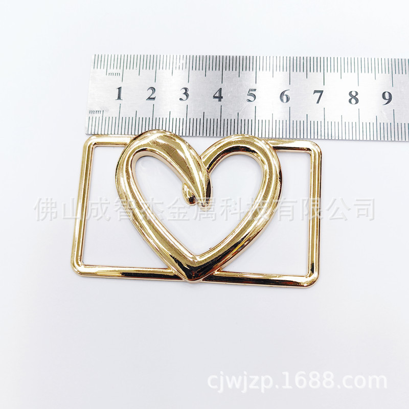 服饰箱包合金爱心啪扣对扣2款 穿织带心形服饰箱包子母扣 皮带扣