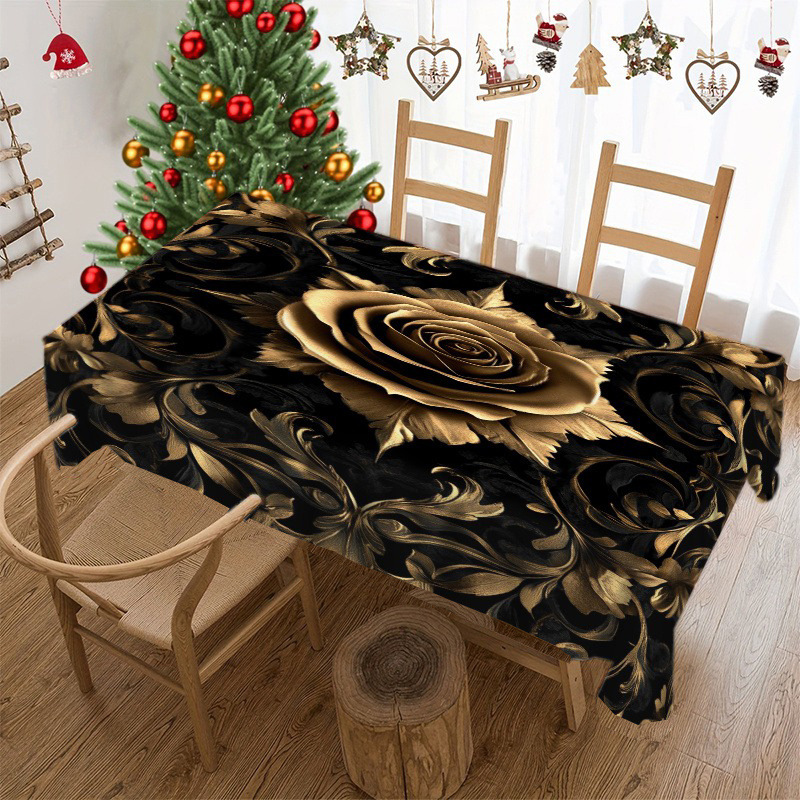 Nuevo manto de mesa de Navidad árbol de Navidad muñeco de nieve alce impresión digital manto de mesa transfronteriza amazónica decoración festiva image 22