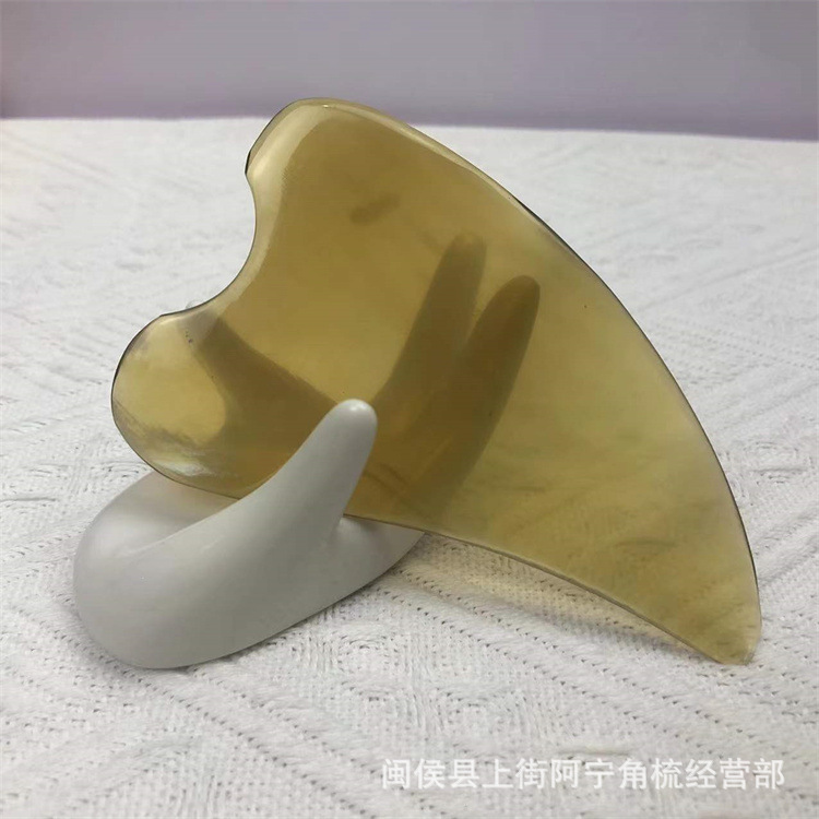Heart Shaped Buffalo Horn Gua Sha Scraping Board 10-11cm for Back Neck Body Care overview