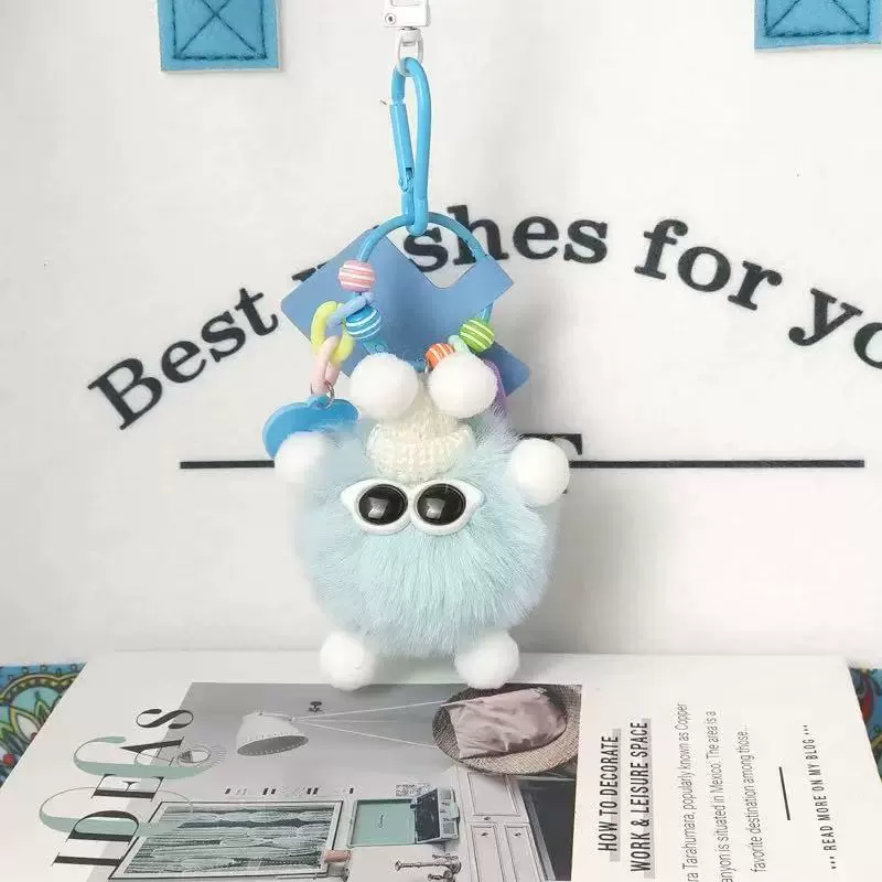 Small plush doll, keychain, cartoon backpack accessory, pendant, Birthday gift