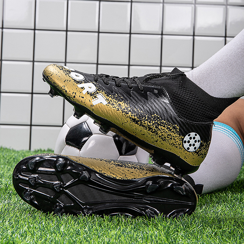 2025 nuevos zapatos de fútbol juveniles transfronterizos al aire libre de clavos altos botas de fútbol fábrica directa