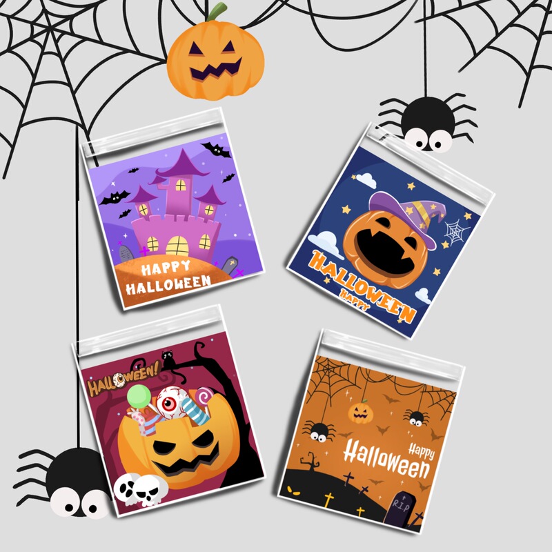 ハロウィンキャンディバッグカボチャゴースト粘着バッグベーキング包装ジップロックバッグクッキースノーフレークビスケットOPPバッグ|undefined