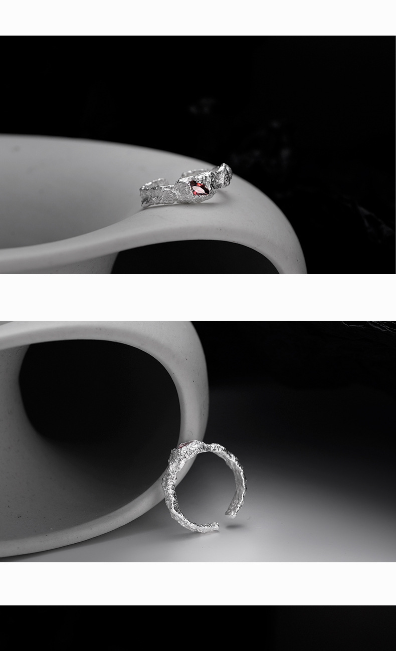 Fashion Geometric Sterling Silver Plating Horse Eye Stone Open Ring 1 Piece