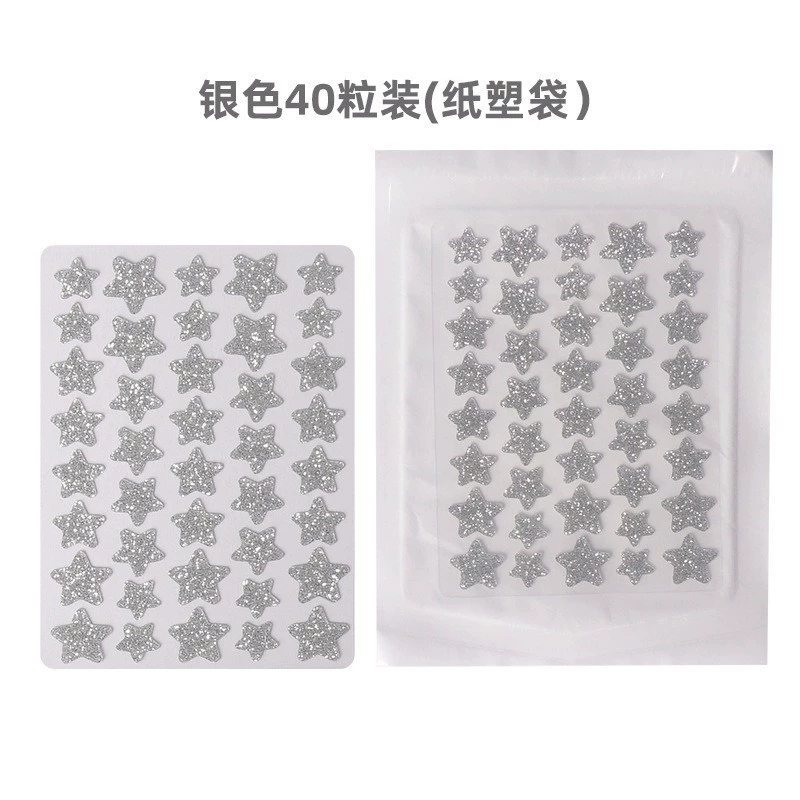 Acne Patch Hydrocolloid Star Stickers, 40 pcs Sheet, Glitter & Clear Color Options, Waterproof
