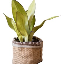 麻布编织布艺花盆花篮套盆北欧造景创意花器阳台花园摆件文艺