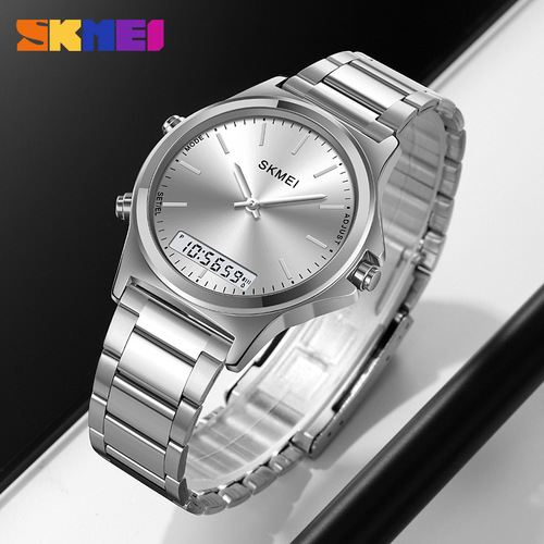 SKMEI Shimei Business Fashion Men's Watch Cross-border Hot Selling Multifunctional Steel Band Classic Electronic Watch Wholesale