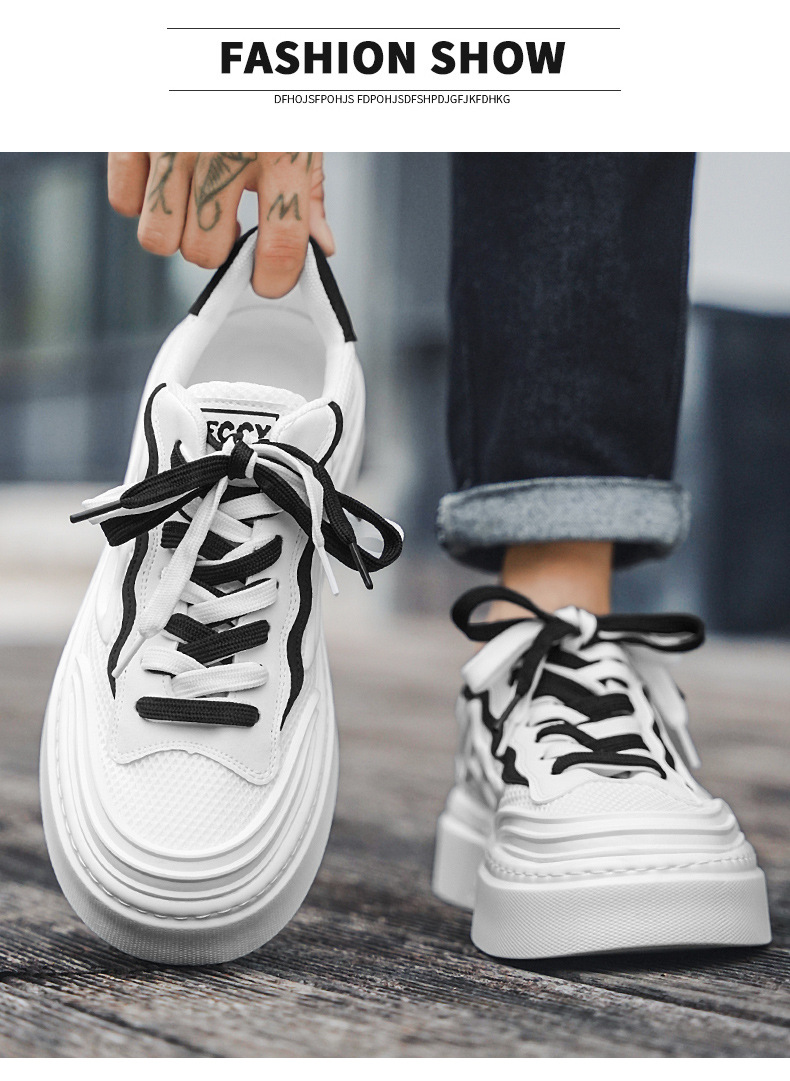 Herren Herbst atmungsaktives Mesh vielseitig lässig höhenverstellbar Board Jugend trendige Marke Sport Anti-Rutsch dicke Sohle_voghion.com