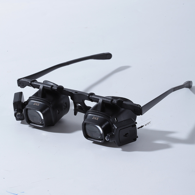 High Times 24 Times Headwear Glasses Portable Watch Repair Magnifier LED Lamp Mobile Phone Electronic Components Welding
