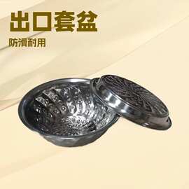厂家直销不锈钢环钻套盆跨境出口套盆多用盆中东非洲东南亚套装盆