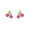 Cartoon brand zirconium, earrings, European style, suitable for import