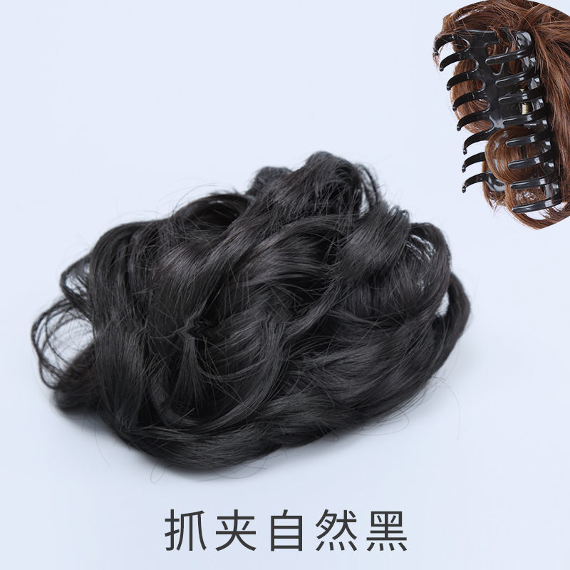 Updo rizador de pelo largo de alto grado flor brote cabeza flor peluca bolsa mullida bola de pelo real cabeza moño de las mujeres accesorios para el cabello