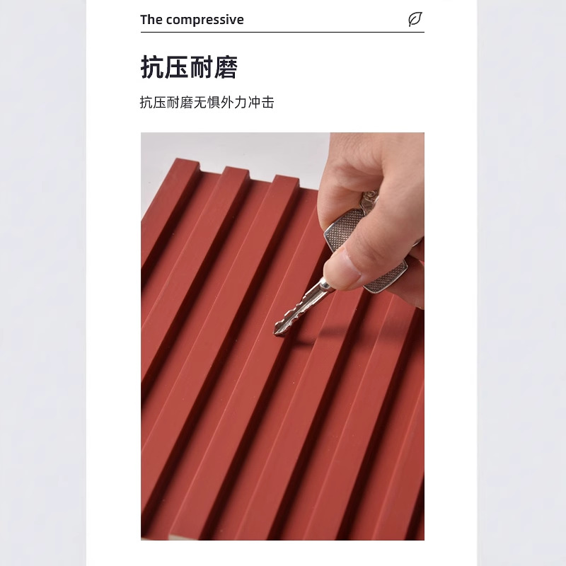 Fabricantes transfronterizos de fibra de bambú y madera sólida pequeña rejilla de madera ecológica panel de pared de PVC pared de fondo techo red de rejilla roja