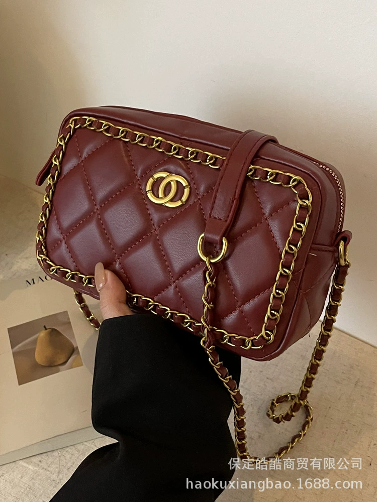 Маленькая сумочка через плечо, модный дизайн цепи, стиль Chanel, сумка на цепочке