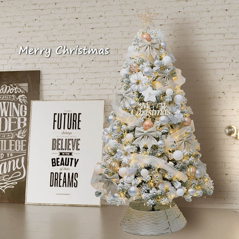 2026 cifrado nieve blanca flocado decoración de árbol de Navidad decoración de Navidad Amazonas Navidad sensación