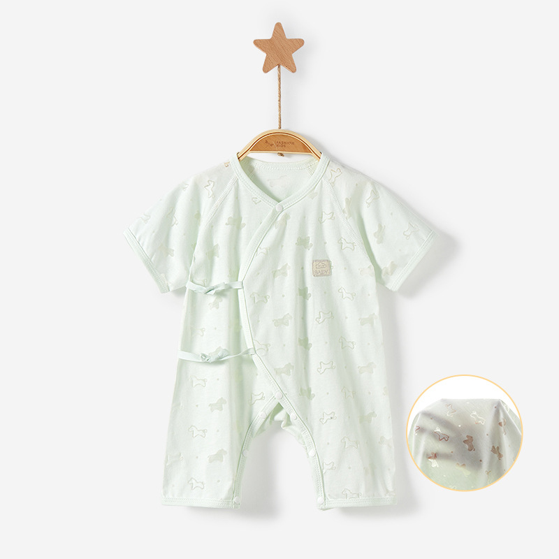 Bebé mono verano delgada manga corta monje 0 traje 3 meses de edad ropa recién nacido Ropa niños y niñas Bebé Ropa de verano image 10