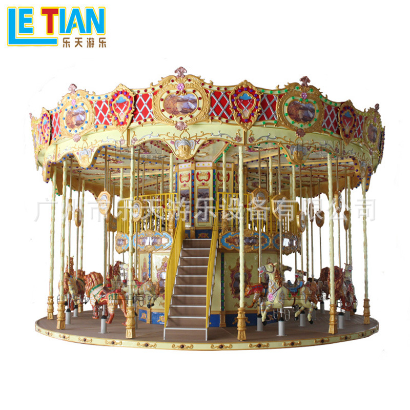Double-layer rotating travel equipment for amusement parks