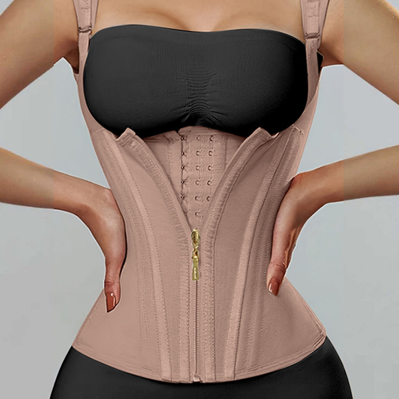 Cross-border nuevo tipo de cremallera exterior tipo de hebilla interior damas cuerpo de belleza cinturón de cintura cinturón de hombro amplio chaleco de cintura de cintura