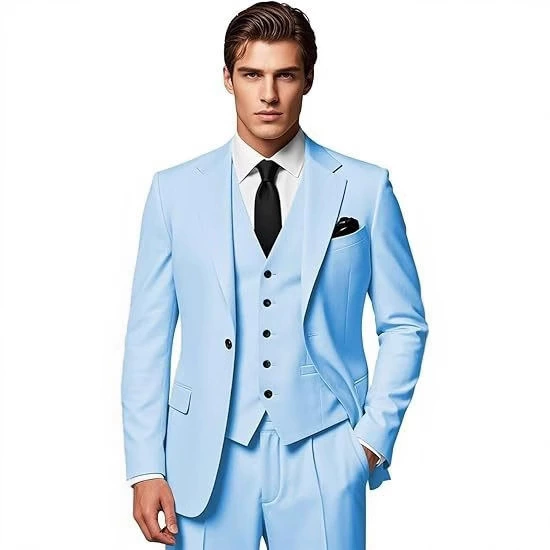 Набор, классический костюм, европейский стиль, набор из 3 предметов, slim fit