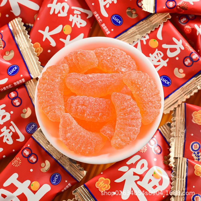 Good luck orange fudge orange candy housewarming wedding engagement candy snacks fruit candy wholesale