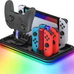 Switch本体多機能放熱ベースjcハンドル充電座ゲームディスクヘルメット収納棚dz601