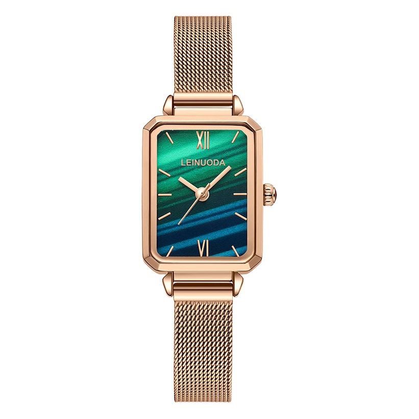 Reloj verde pequeño de alta calidad simple elegante Aleación de moda impermeable reloj de cuarzo para mujer estudiante niña reloj transfronterizo