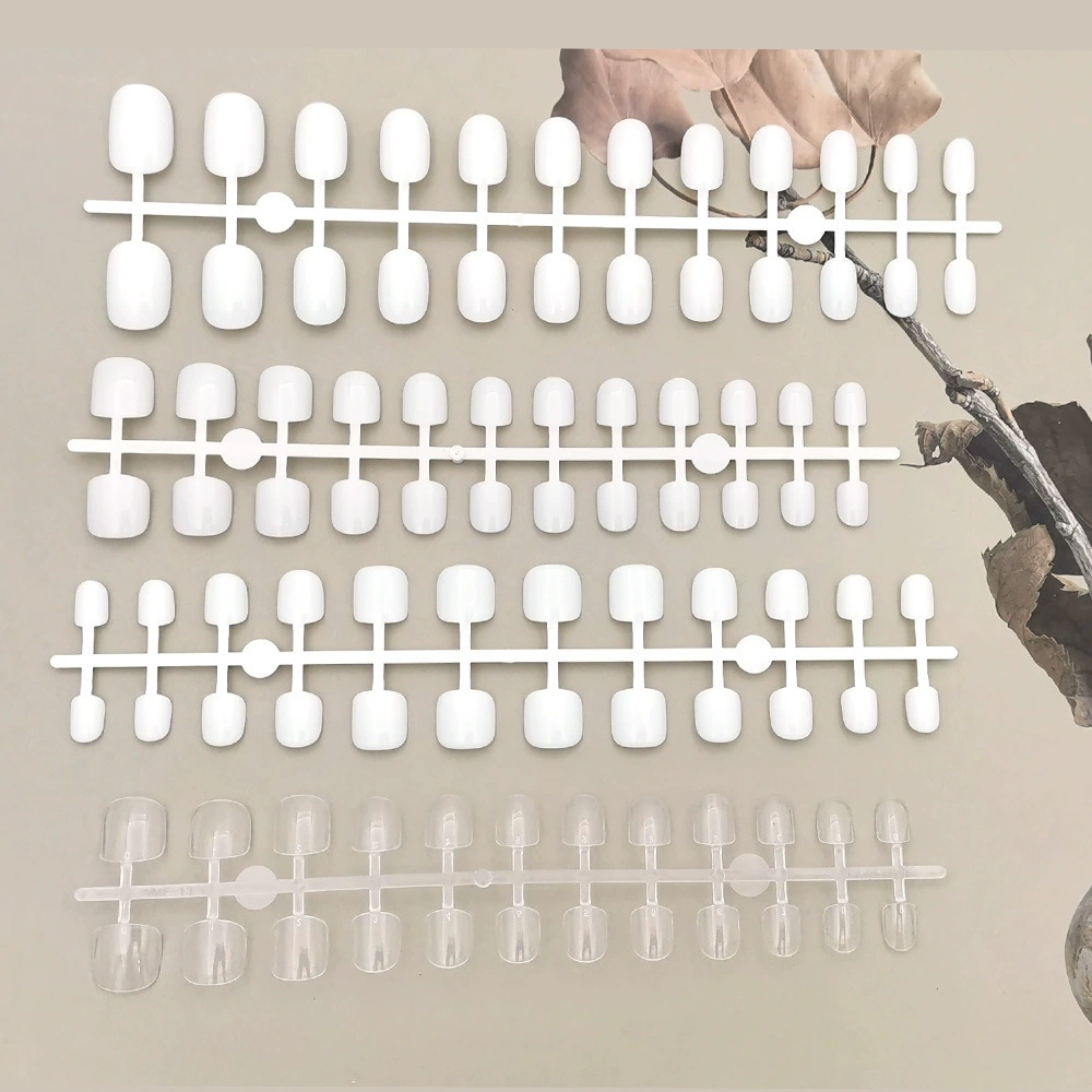 Детские накладные ногти на прозрачной основе с белым фоном, 24 штуки, съемные, для самостоятельного дизайна, прямые поставки с фабрики.