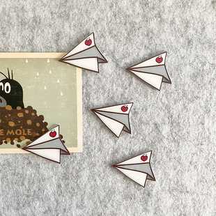 5 Paper Airplane Thumbtacks Cork Board Felt Board Thumbtacks Photo Wall Decorative Nails Flat Acrylic I-Shaped Nails
