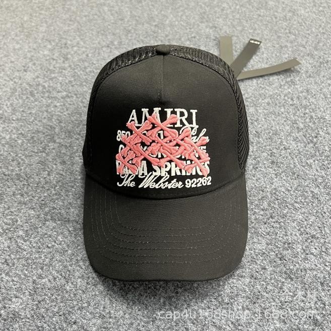 AMIRI estilo de calle para hombres y mujeres con el mismo sombrero de béisbol tendencia de protección solar sombrero de béisbol bordado de verano un cabello