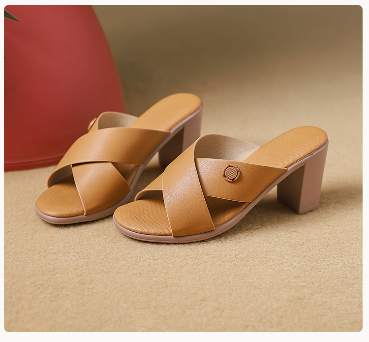 Women's Casual Vintage Style Color Block Round Toe Fashion Sandals display picture 5