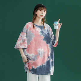 泰国批发网红ins风超火短袖t恤女2021春夏季潮情侣装大码宽松现货