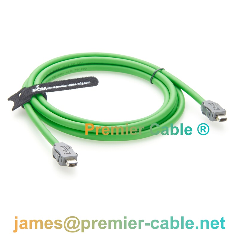 IX B-type to IX B-type industrial-grade Cat6A Ethernet serial cable, dual-ended IX industrial interface, high-speed IX B-type to IX B-type industrial-grade Cat6A Ethernet serial cable, dual-ended IX industrial interface, high-speed