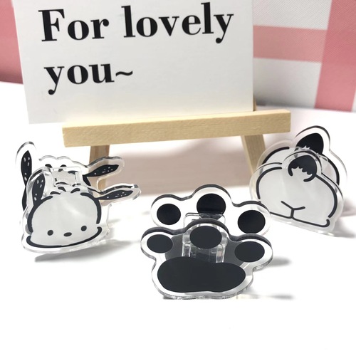 Acrylic Pacha Dog High-Quality PP Clip Notebook Holder, Instagram Teen Heart Student Multifunctional Exam Paper Clip Folder