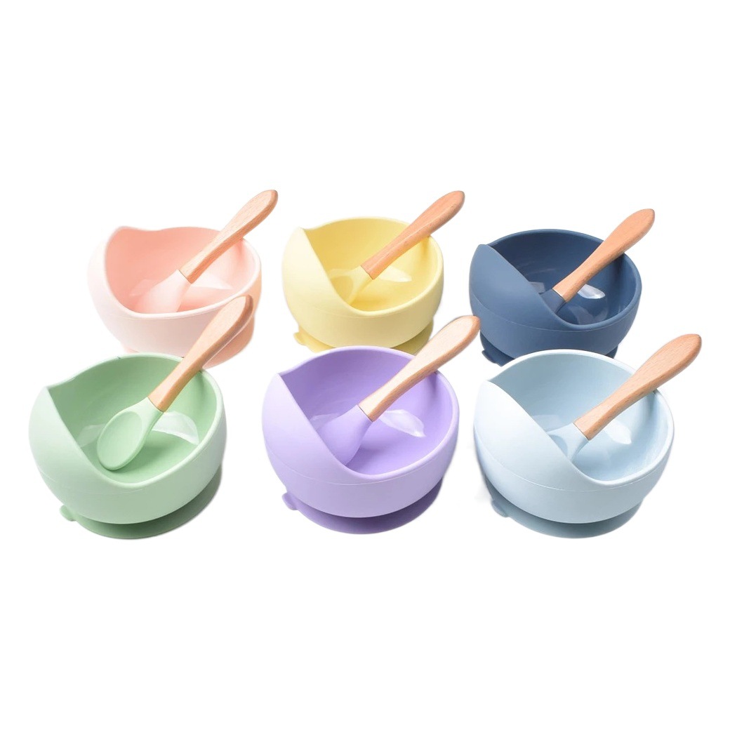 Cuenco de arroz para niños tazón de silicona tazón de Caracol tazón de bebé suplemento alimenticio tazón de alimentación entrenamiento de bebé traje de cuchara de tazón de silicona