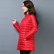 棉服女2025新款大码羽绒棉服女中长款轻薄妈妈装春秋冬三季外套
