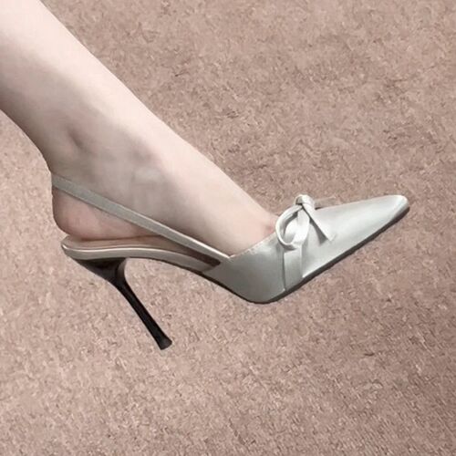 Korean-style bow elegant temperament hat sandals for dates fairy wind matching skirt pointed-toe stiletto heels