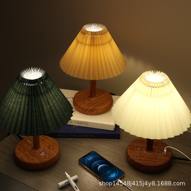 Nordic ins style bedroom bedside table lamp socket with usb multi-functional porous replaceable bulb table lamp wholesale