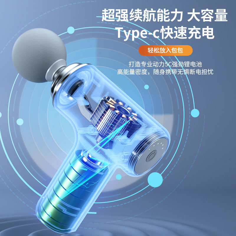 迷你电动按摩器肩颈肌肉放松捶解压瘦腰手持式腿健身筋膜枪|undefined