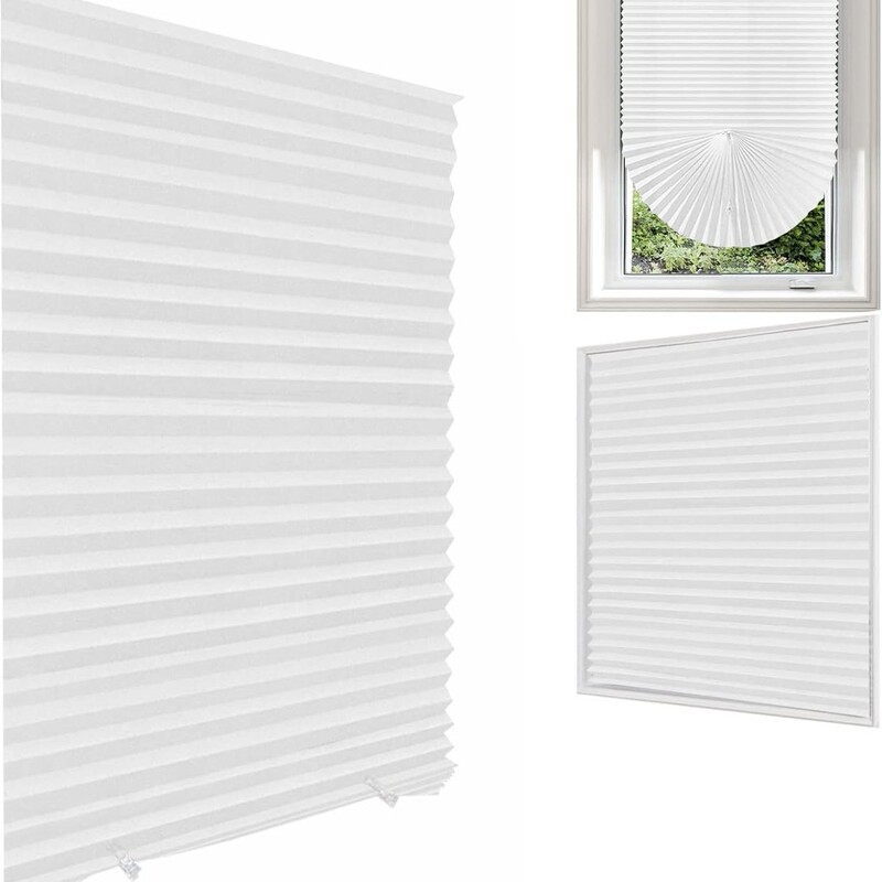 Pleated Curtain Blackout Paper Pleated Blinds No Drilling No Tools Indoor Cordless Window Treatments Home Window Curtains