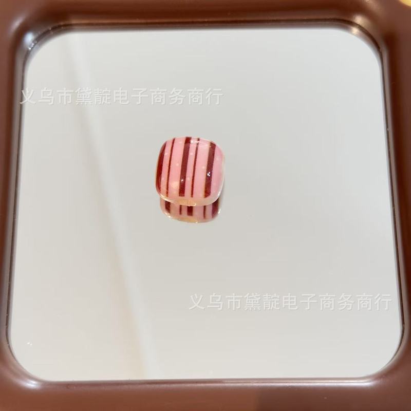 复古蓝粉色系格纹馒头珠 diy亚克力包挂手机链钥匙扣服饰配件材料|undefined