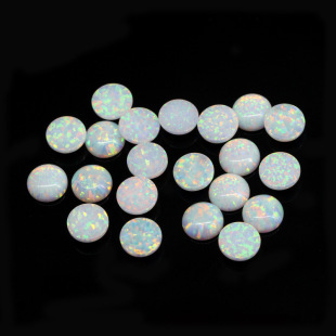 Round flat-bottomed face artificial auber imitation opal stone opal synthetic gem opal bare stone wholesale jewelry pendant