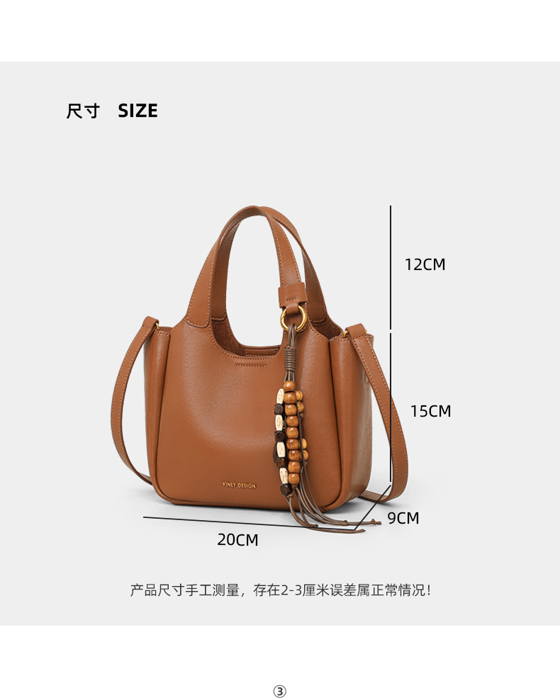 Túi xách nữ da thật đeo chéo một vai phong cách công sở — màu nâu, Lời bài hát: Brown (Public Version), đen, Lời bài hát: Black (Public Version) chi tiết 8