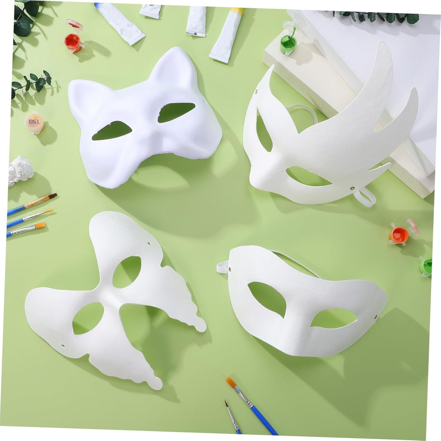 Máscara de pulpa transfronteriza, pintura en blanco, accesorios de actividades hechas a mano para niños, máscaras hechas a mano de bricolaje, mascarones para hombres y mujeres